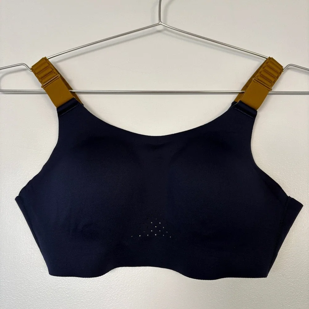 Brooks Womens Sports Bra 34A/B Navy Blue Dare Scoopback 2.0 High Impact 350086